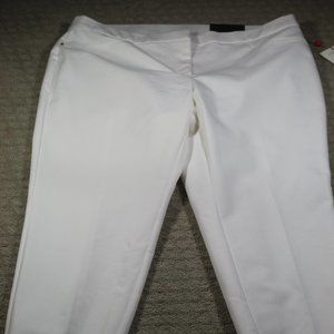 NWT Rafaella Size 14P Curvy White Defined Waist Skinny Ankle Slacks